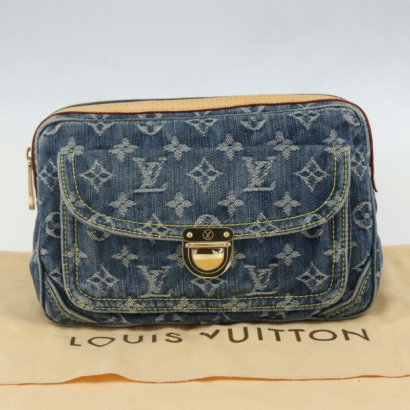 【日本直送】路易威登 Monogram 牛仔布腰包/斜背包 藍色 M95347 LV 正品 158895SV-11