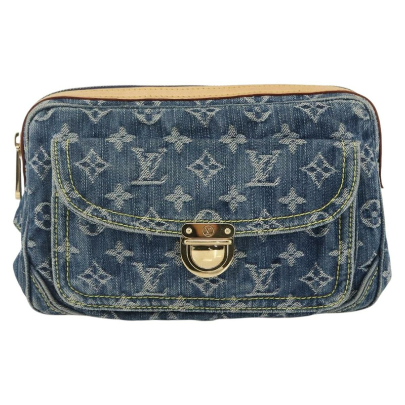 【日本直送】路易威登 Monogram 牛仔布腰包/斜背包 藍色 M95347 LV 正品 158895SV-12