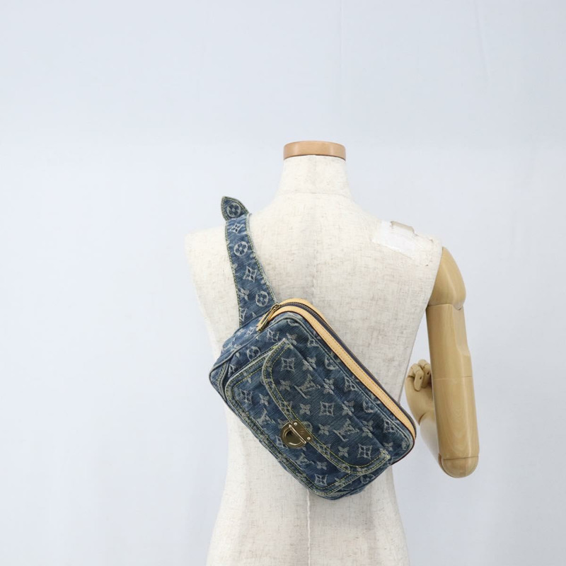 【日本直送】路易威登 Monogram 牛仔布腰包/斜背包 藍色 M95347 LV 正品 158895SV-23