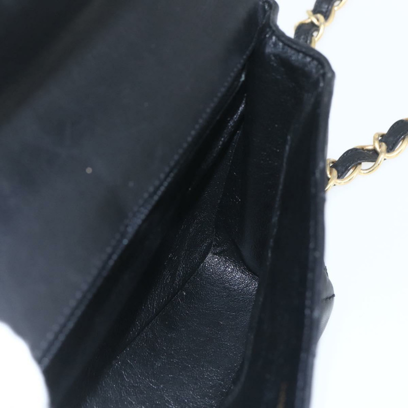 【日本直送】香奈兒 Matelasse 25 鏈條肩背包，羊皮材質，黑色，金色雙C標誌，正品編號 158905SAM-19