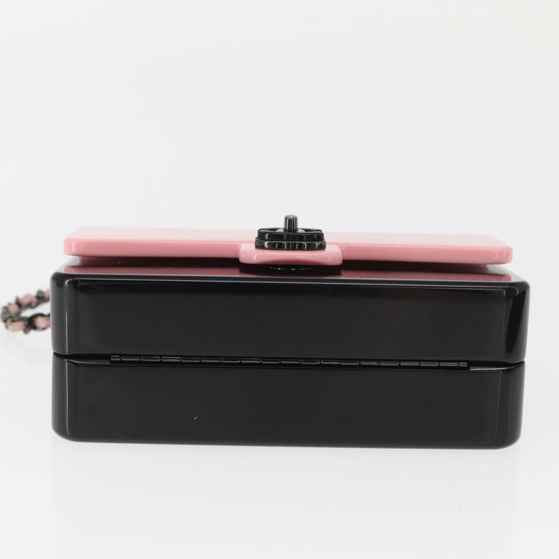 【日本直送】香奈兒鏈晚餐包單肩包 透明黑色粉紅色 CC Auth bs31743SM-4