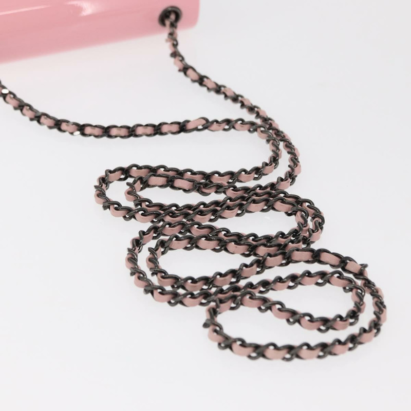 【日本直送】香奈兒鏈晚餐包單肩包 透明黑色粉紅色 CC Auth bs31743SM-6