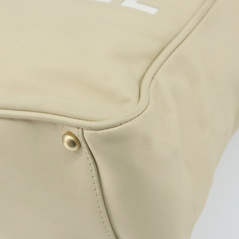 【日本直送】香奈兒山茶花手提包，米色皮革，金色雙C標誌，正品編號bs31794A-15