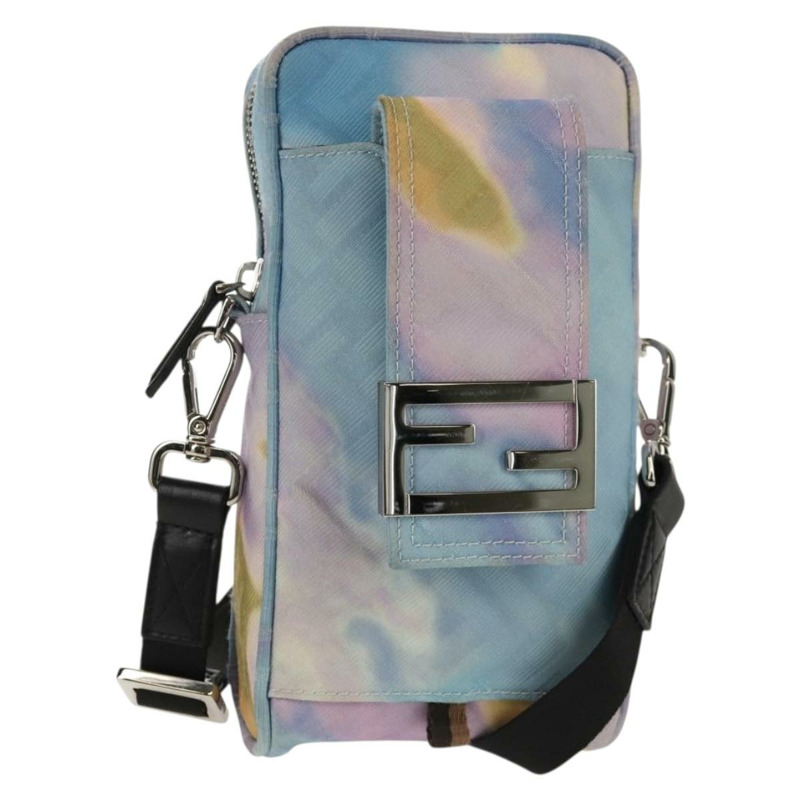 【日本直送】FENDI Zucca帆布單肩包 藍色銀色 Auth bs32097V-0