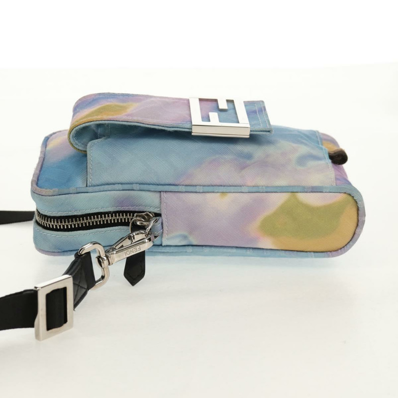 【日本直送】FENDI Zucca帆布單肩包 藍色銀色 Auth bs32097V-2