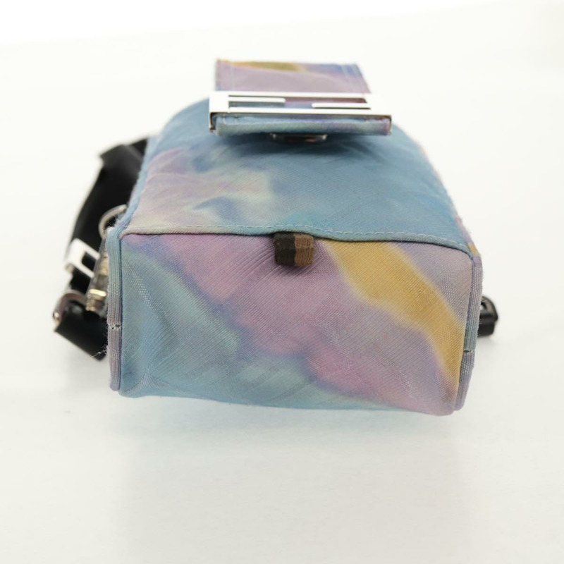 【日本直送】FENDI Zucca帆布單肩包 藍色銀色 Auth bs32097V-4