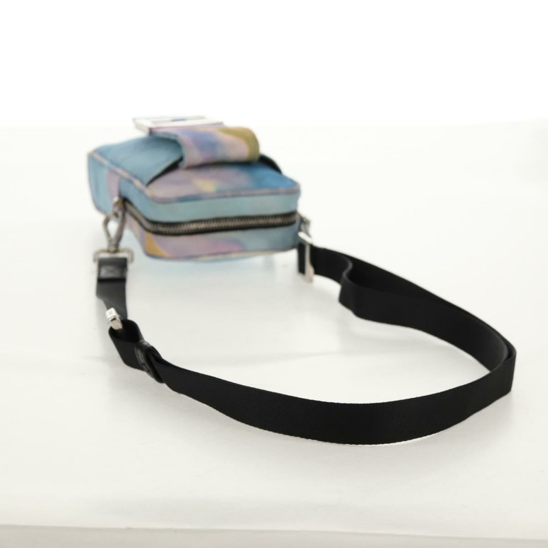 【日本直送】FENDI Zucca帆布單肩包 藍色銀色 Auth bs32097V-6