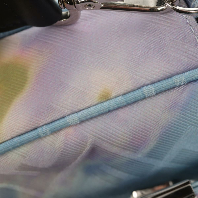 【日本直送】FENDI Zucca帆布單肩包 藍色銀色 Auth bs32097V-8