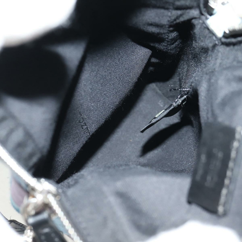 【日本直送】FENDI Zucca帆布單肩包 藍色銀色 Auth bs32097V-9