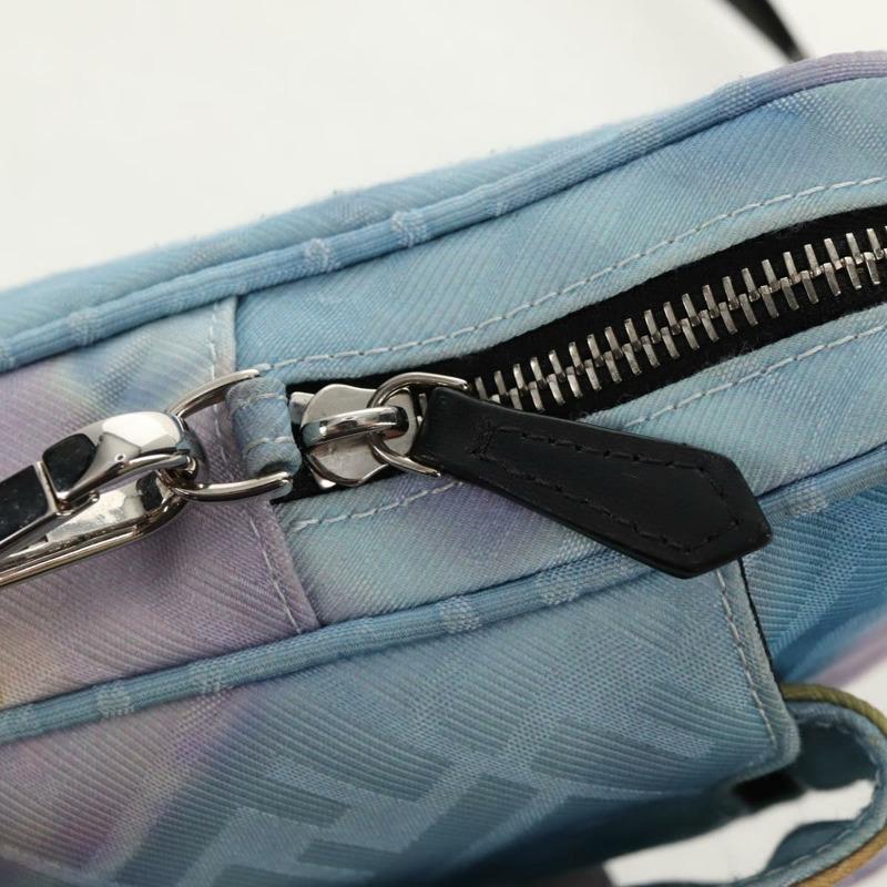 【日本直送】FENDI Zucca帆布單肩包 藍色銀色 Auth bs32097V-22