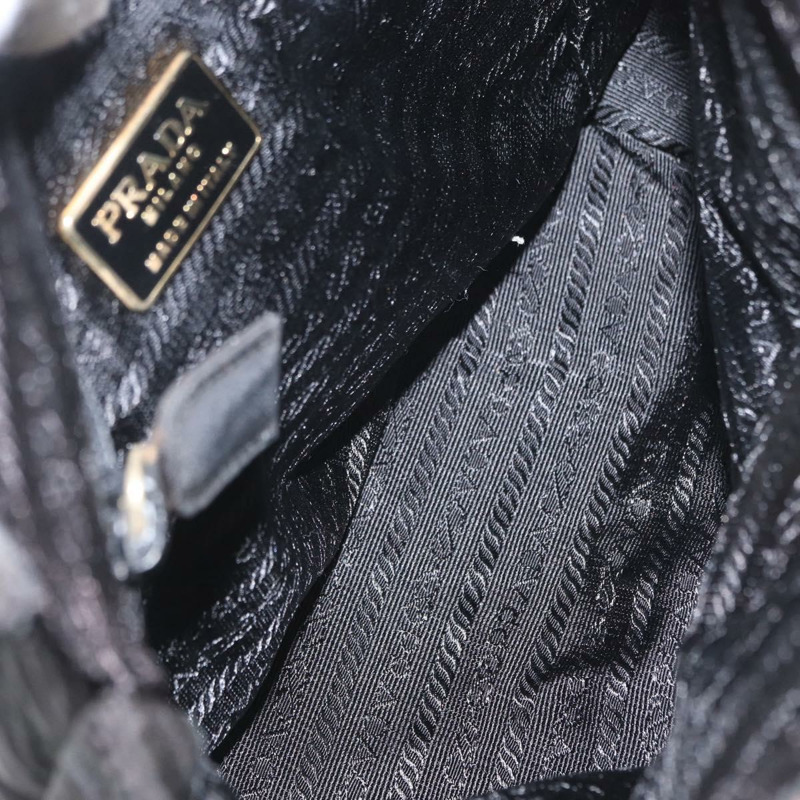 【日本直送】PRADA 尼龍黑色金色鏈條單肩包 Auth bs32069-10