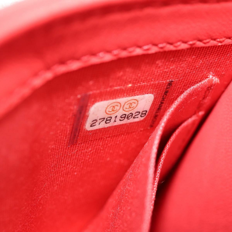 【日本直送】香奈兒 (CHANEL) 絎縫鏈條單肩包，羊皮材質，紅色，金色雙C標誌，正品編號 158913SAM-9