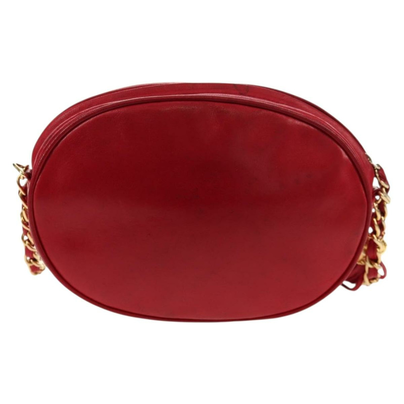 【日本直送】香奈兒鏈條單背包，羊皮材質，紅色，金色雙C標誌，正品編號158878V-1