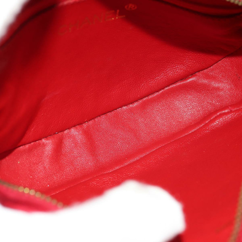 【日本直送】香奈兒鏈條單背包，羊皮材質，紅色，金色雙C標誌，正品編號158878V-9