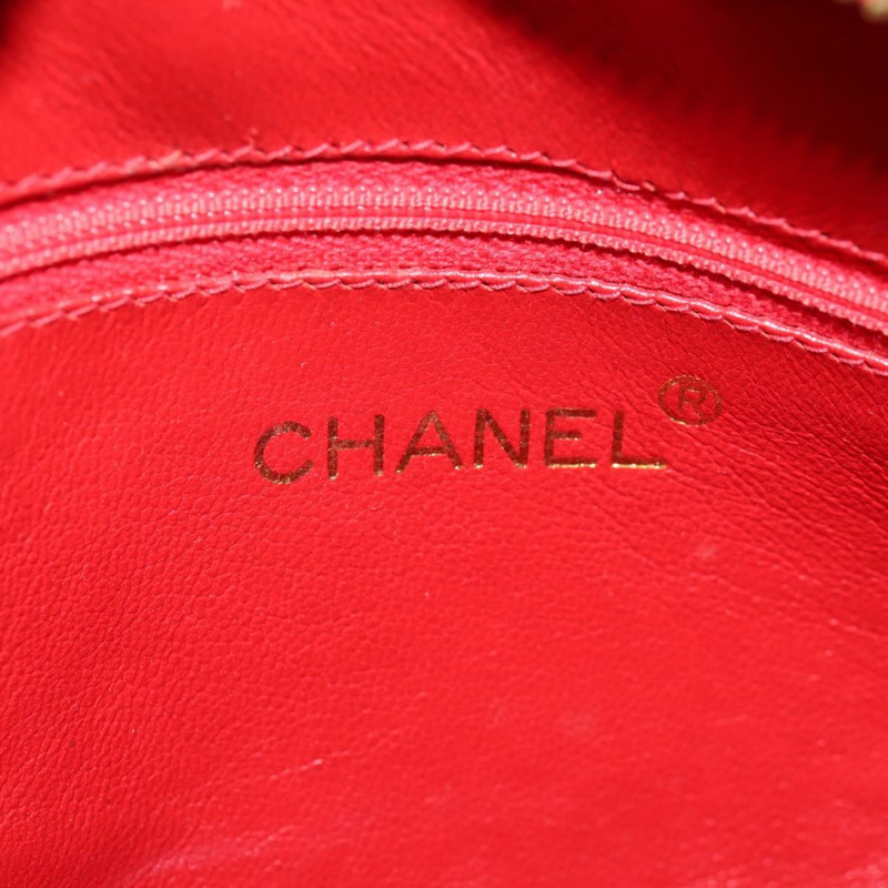 【日本直送】香奈兒鏈條單背包，羊皮材質，紅色，金色雙C標誌，正品編號158878V-18