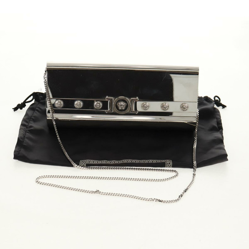 【日本直送】范思哲美杜莎鏈單肩包，金屬銀色，正品編號 157963V-11