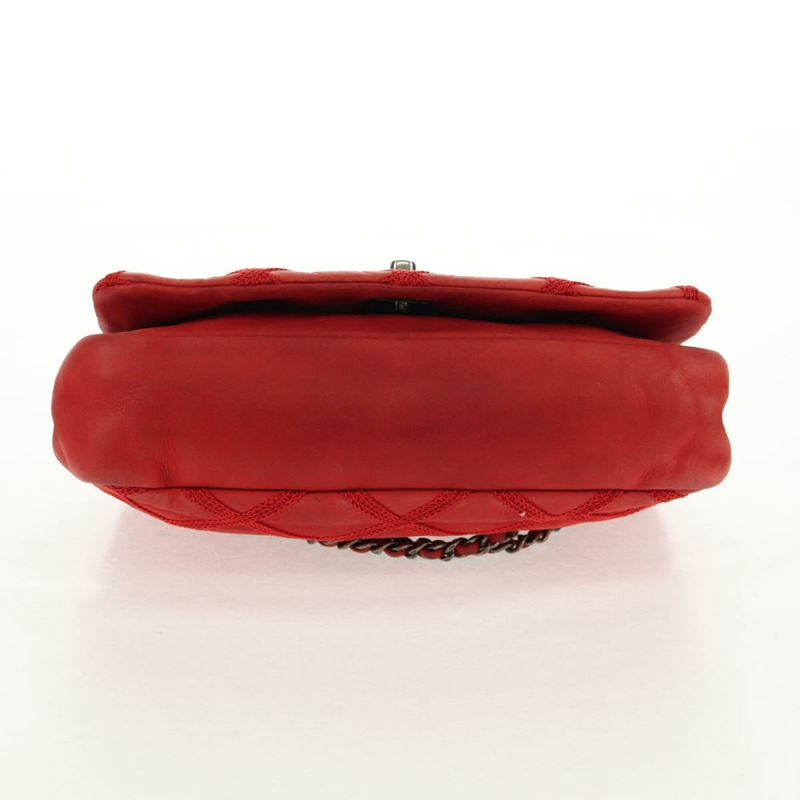 【日本直送】香奈兒 (CHANEL) Matelasse 鏈條肩背包，紅色皮革，CC 標誌，貨號 158008V-4