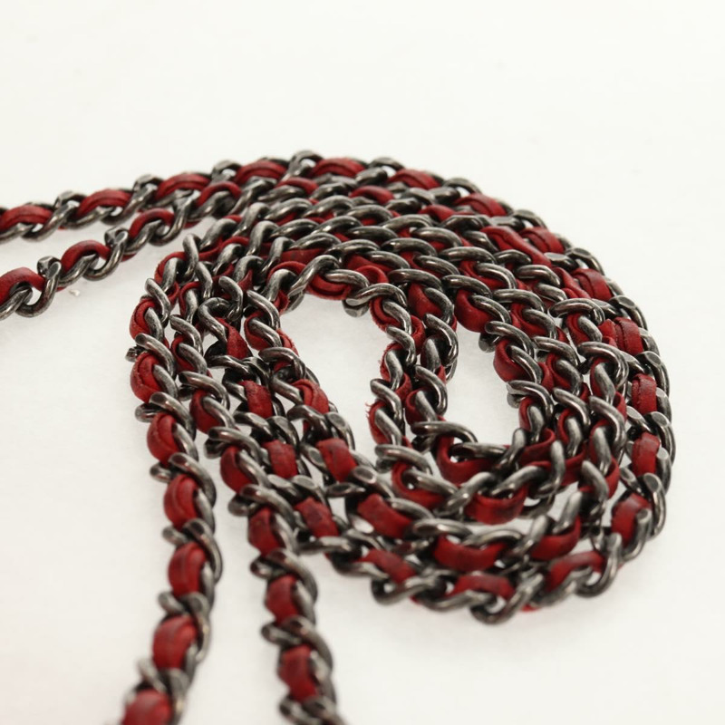 【日本直送】香奈兒 (CHANEL) Matelasse 鏈條肩背包，紅色皮革，CC 標誌，貨號 158008V-7