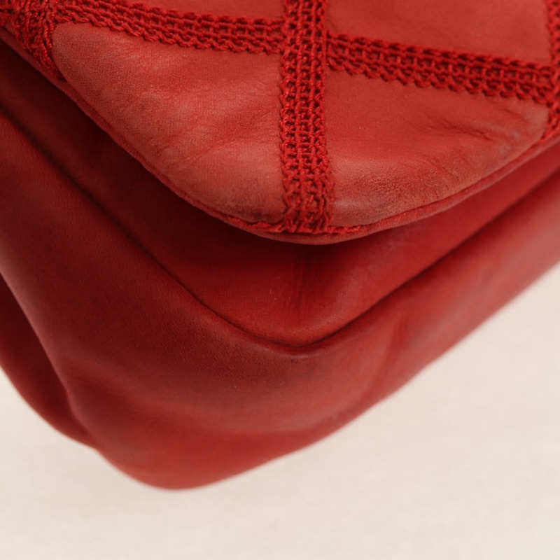 【日本直送】香奈兒 (CHANEL) Matelasse 鏈條肩背包，紅色皮革，CC 標誌，貨號 158008V-9