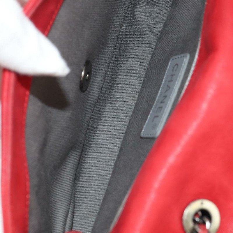 【日本直送】香奈兒 (CHANEL) Matelasse 鏈條肩背包，紅色皮革，CC 標誌，貨號 158008V-10