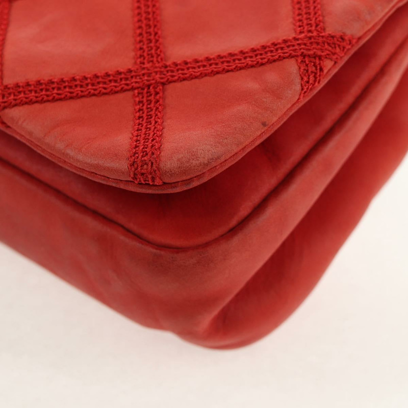 【日本直送】香奈兒 (CHANEL) Matelasse 鏈條肩背包，紅色皮革，CC 標誌，貨號 158008V-14