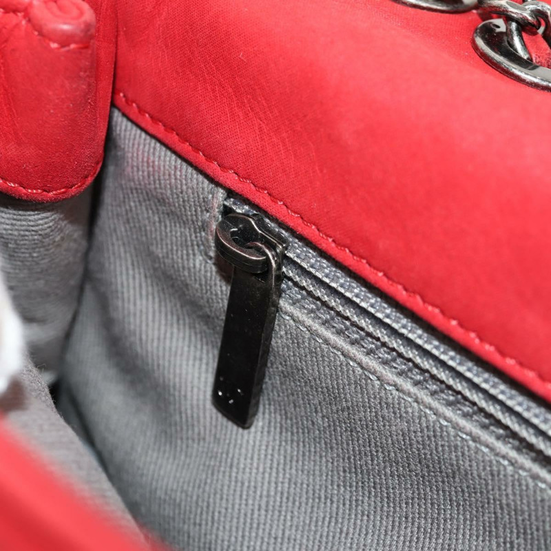 【日本直送】香奈兒 (CHANEL) Matelasse 鏈條肩背包，紅色皮革，CC 標誌，貨號 158008V-24