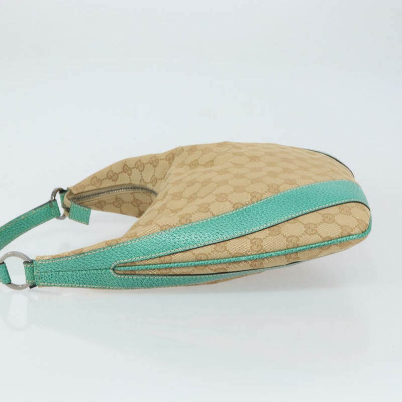 【日本直送】GUCCI GG帆布肩背包 米色 銀色 124357 正品 160861-3