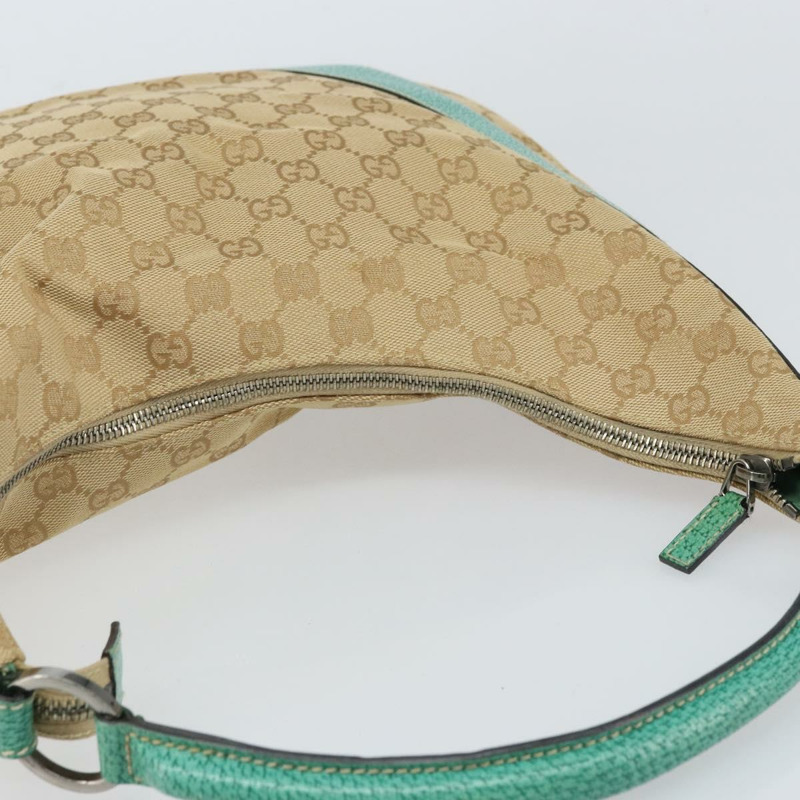 【日本直送】GUCCI GG帆布肩背包 米色 銀色 124357 正品 160861-5