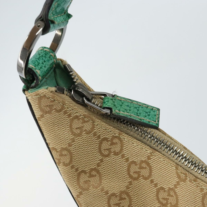 【日本直送】GUCCI GG帆布肩背包 米色 銀色 124357 正品 160861-16