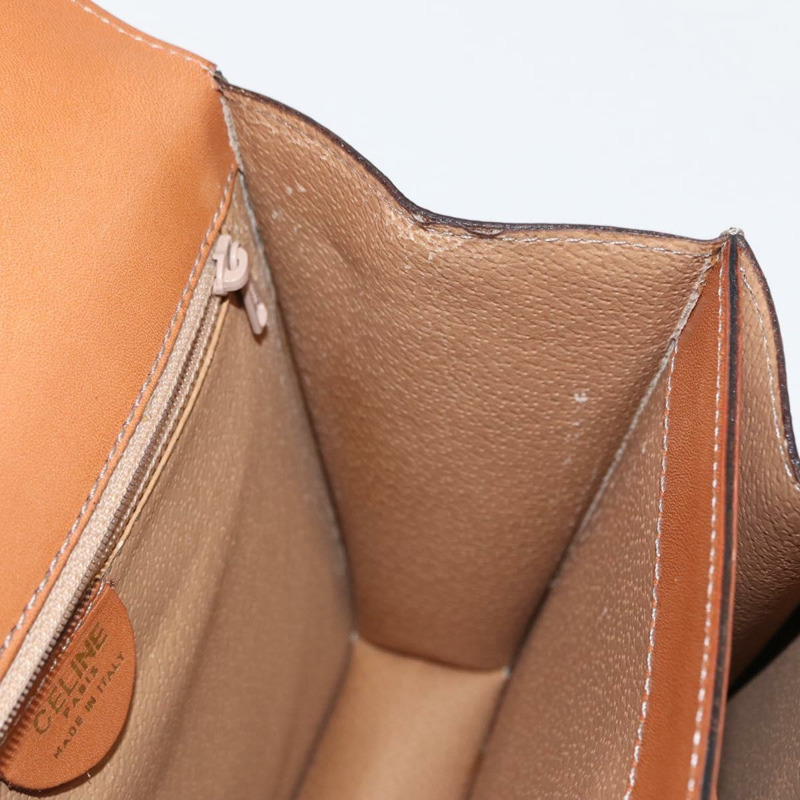 【日本直送】CELINE Macadam帆布馬車包 PVC皮革 2way Brown Gold Auth 160833A-21