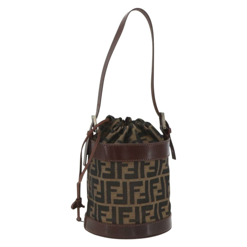 【日本直送】FENDI Zucca帆布手提包 黑色棕色 正品 160504A-1