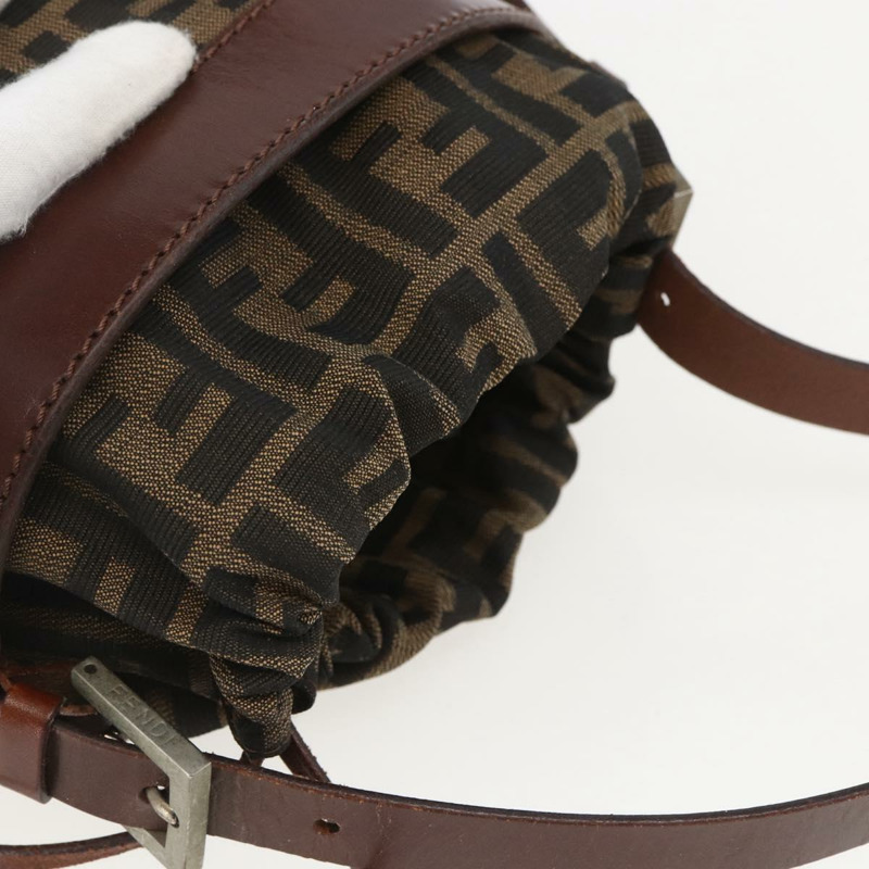 【日本直送】FENDI Zucca帆布手提包 黑色棕色 正品 160504A-5
