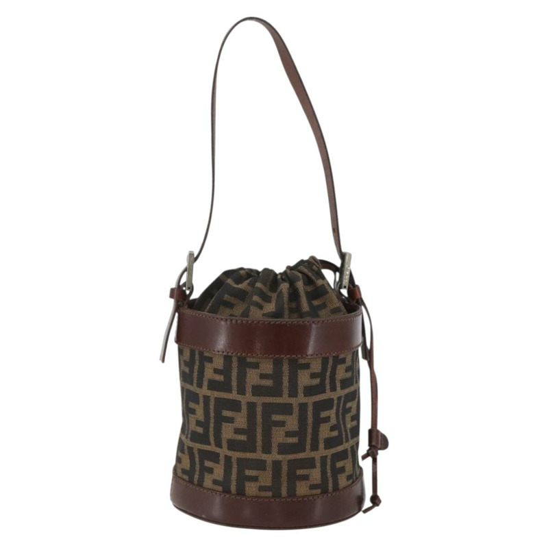 【日本直送】FENDI Zucca帆布手提包 黑色棕色 正品 160504A-12