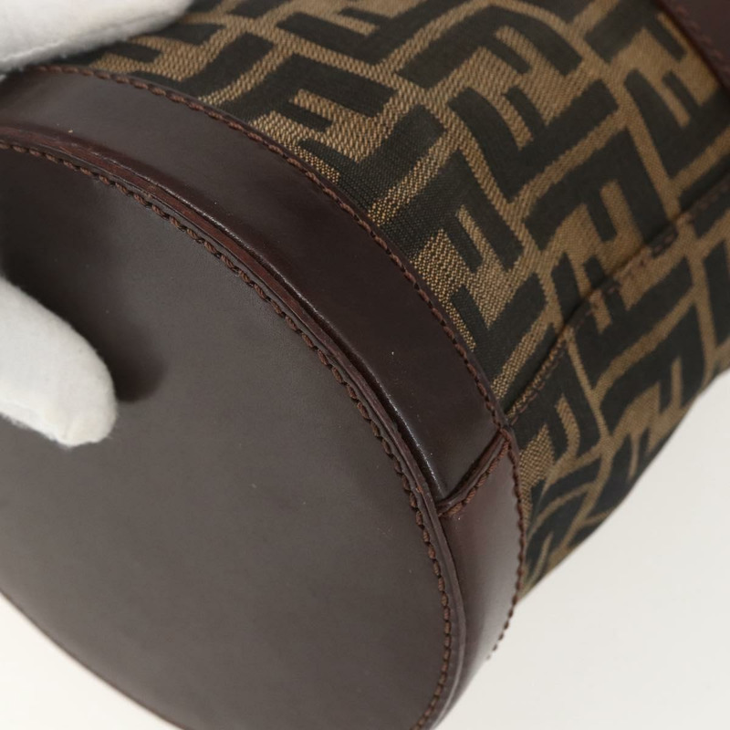 【日本直送】FENDI Zucca帆布手提包 黑色棕色 正品 160504A-15