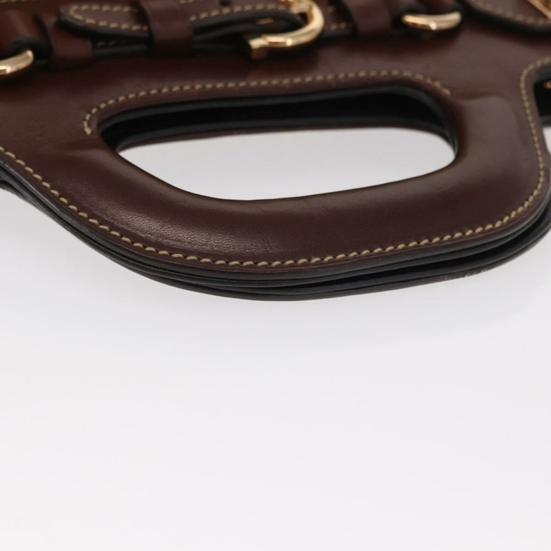 【日本直送】Salvatore Ferragamo Gancini 手提包 拉菲草棕色金色 正品 159234V-6