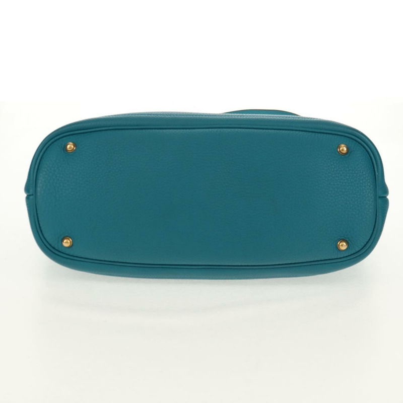 【日本直送】GUCCI 馬銜扣手提包 皮革 兩用 綠松石藍 金色 正品 159226V-4