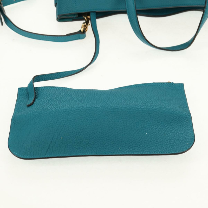 【日本直送】GUCCI 馬銜扣手提包 皮革 兩用 綠松石藍 金色 正品 159226V-20