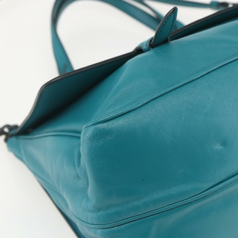 【日本直送】BOTTEGA VENETA INTRECCIATO 手提包 皮革 2way Turquoise Blue Auth 158963-14