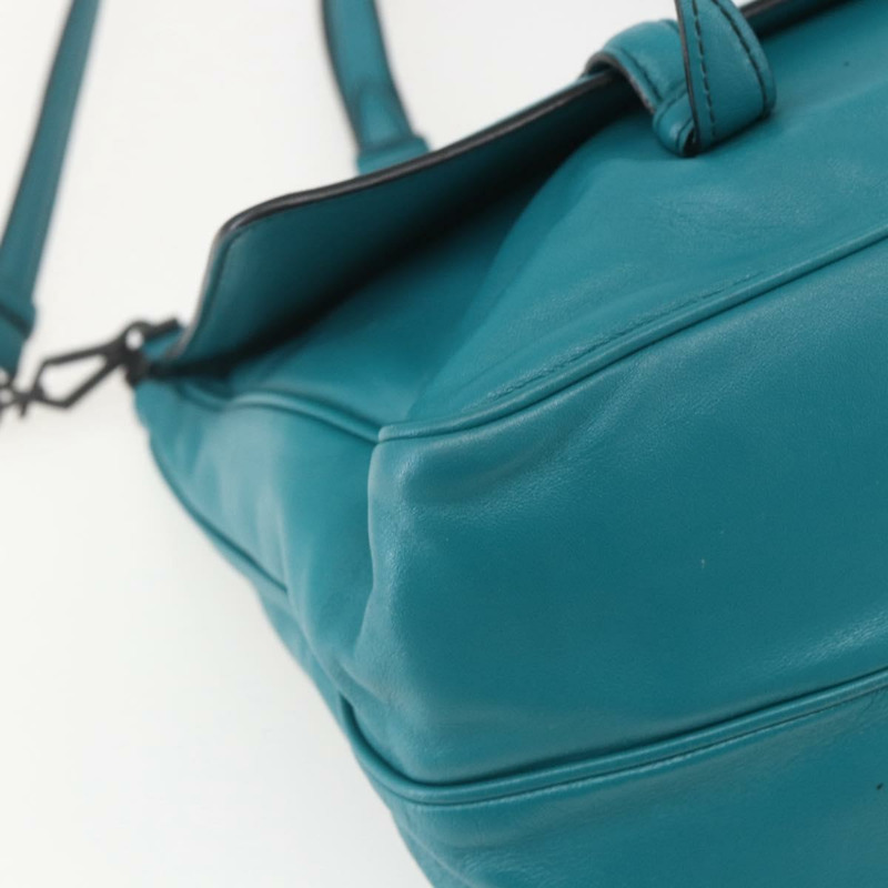 【日本直送】BOTTEGA VENETA INTRECCIATO 手提包 皮革 2way Turquoise Blue Auth 158963-16