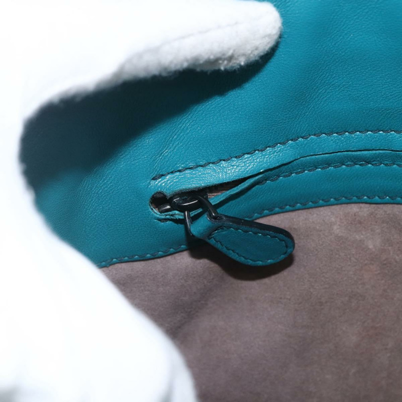 【日本直送】BOTTEGA VENETA INTRECCIATO 手提包 皮革 2way Turquoise Blue Auth 158963-17
