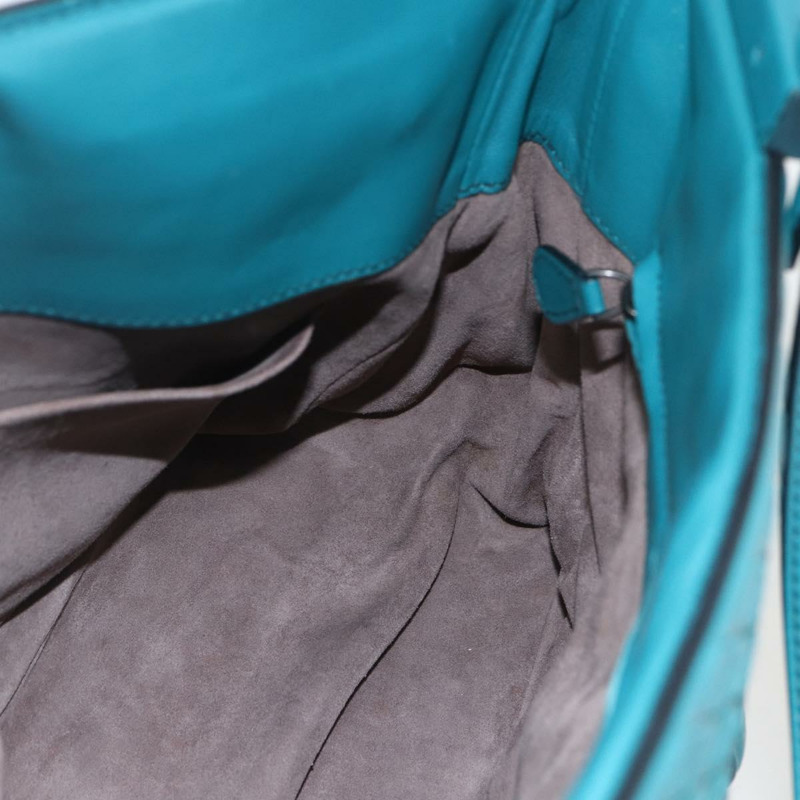 【日本直送】BOTTEGA VENETA INTRECCIATO 手提包 皮革 2way Turquoise Blue Auth 158963-19