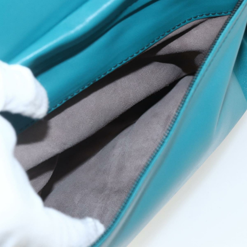 【日本直送】BOTTEGA VENETA INTRECCIATO 手提包 皮革 2way Turquoise Blue Auth 158963-21