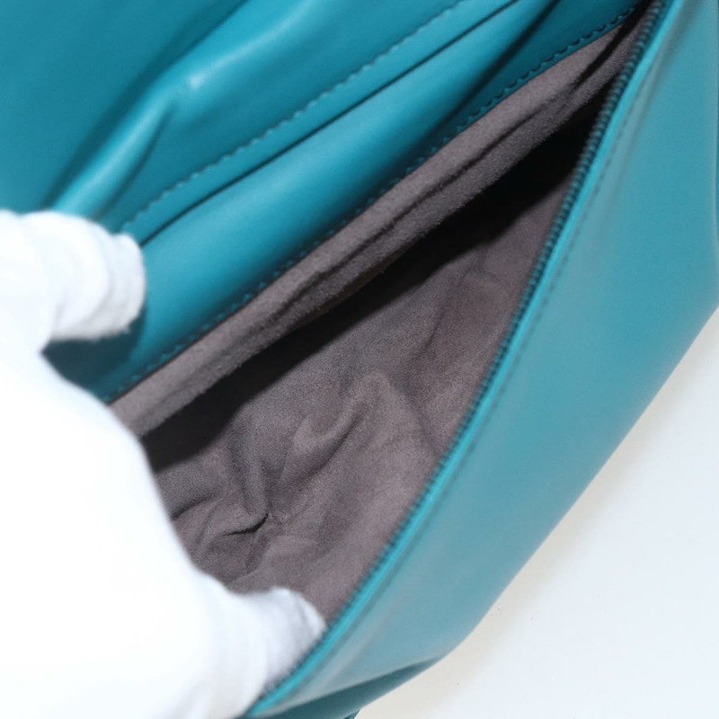 【日本直送】BOTTEGA VENETA INTRECCIATO 手提包 皮革 2way Turquoise Blue Auth 158963-22