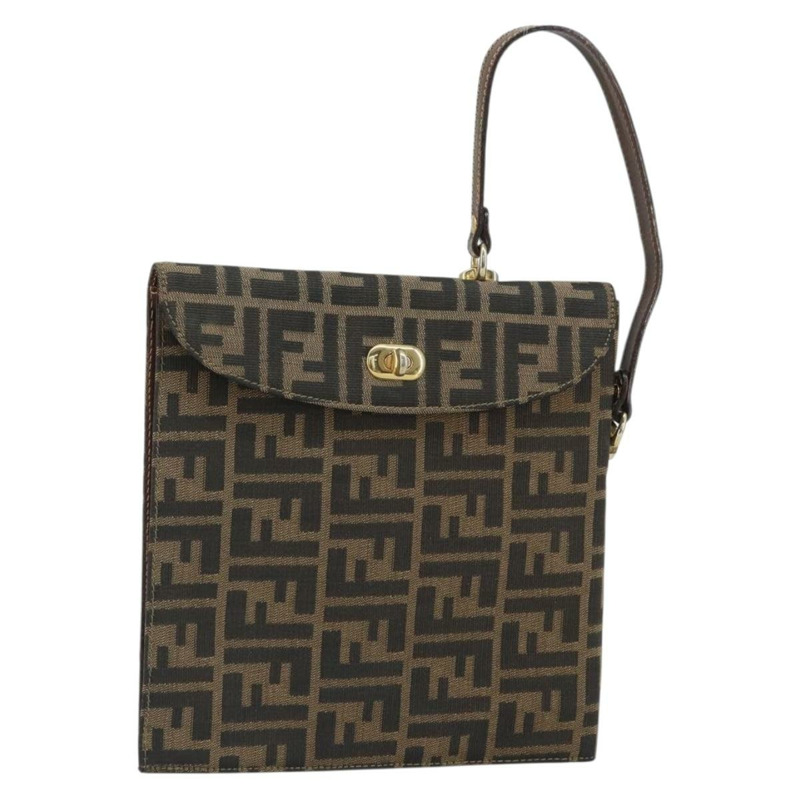 【日本直送】FENDI Zucca帆布手提包 黑色 棕色 正品 159734-0