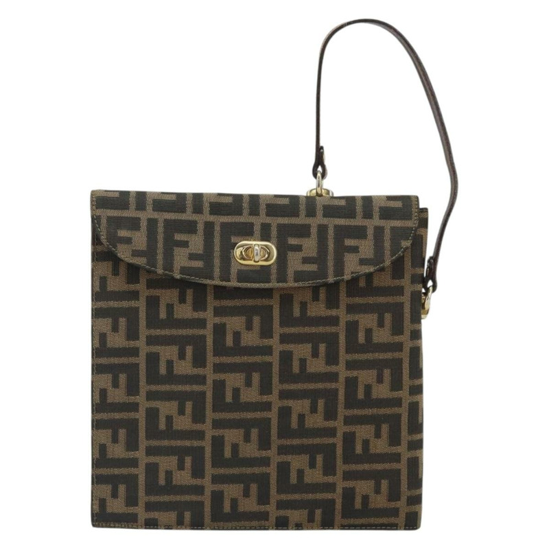 【日本直送】FENDI Zucca帆布手提包 黑色 棕色 正品 159734-12