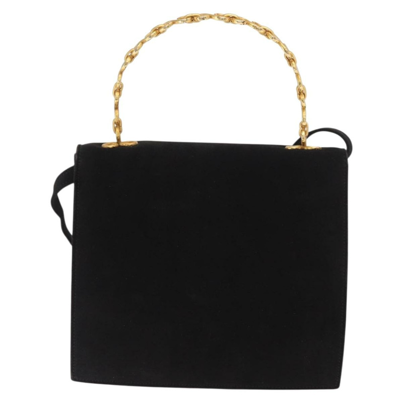 【日本直送】CELINE 手提包 麂皮 2way 黑色 金色 Auth 159334-1