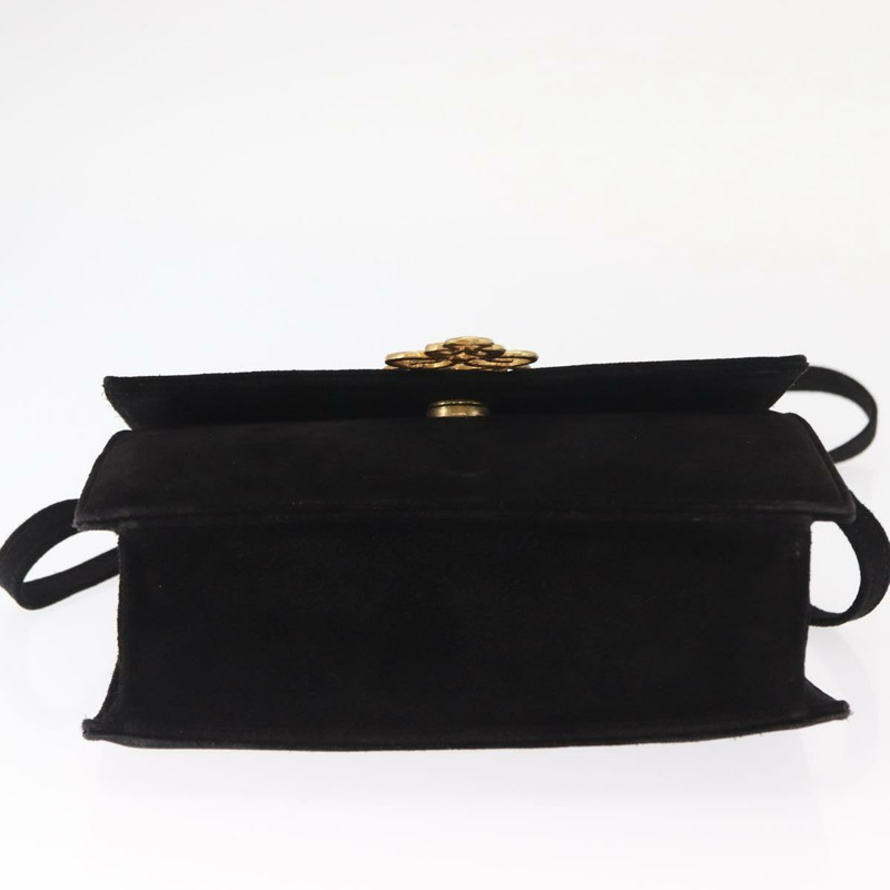 【日本直送】CELINE 手提包 麂皮 2way 黑色 金色 Auth 159334-4