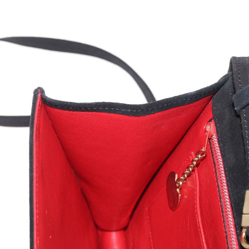 【日本直送】CELINE 手提包 麂皮 2way 黑色 金色 Auth 159334-22