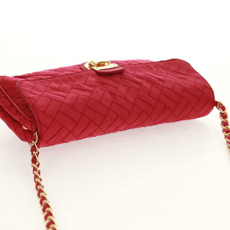 【日本直送】PRADA 尼龍粉紅金色鏈條單肩包 正品 160856V-5