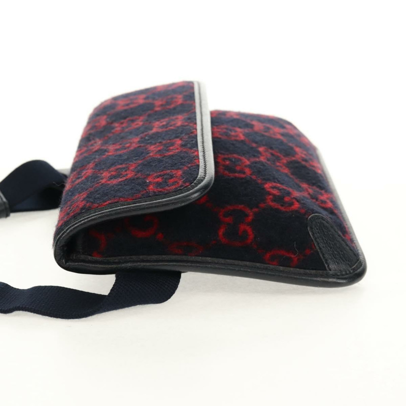 【日本直送】GUCCI GG帆布腰包 羊毛 海軍藍 金色 598181 正品 159020V-2